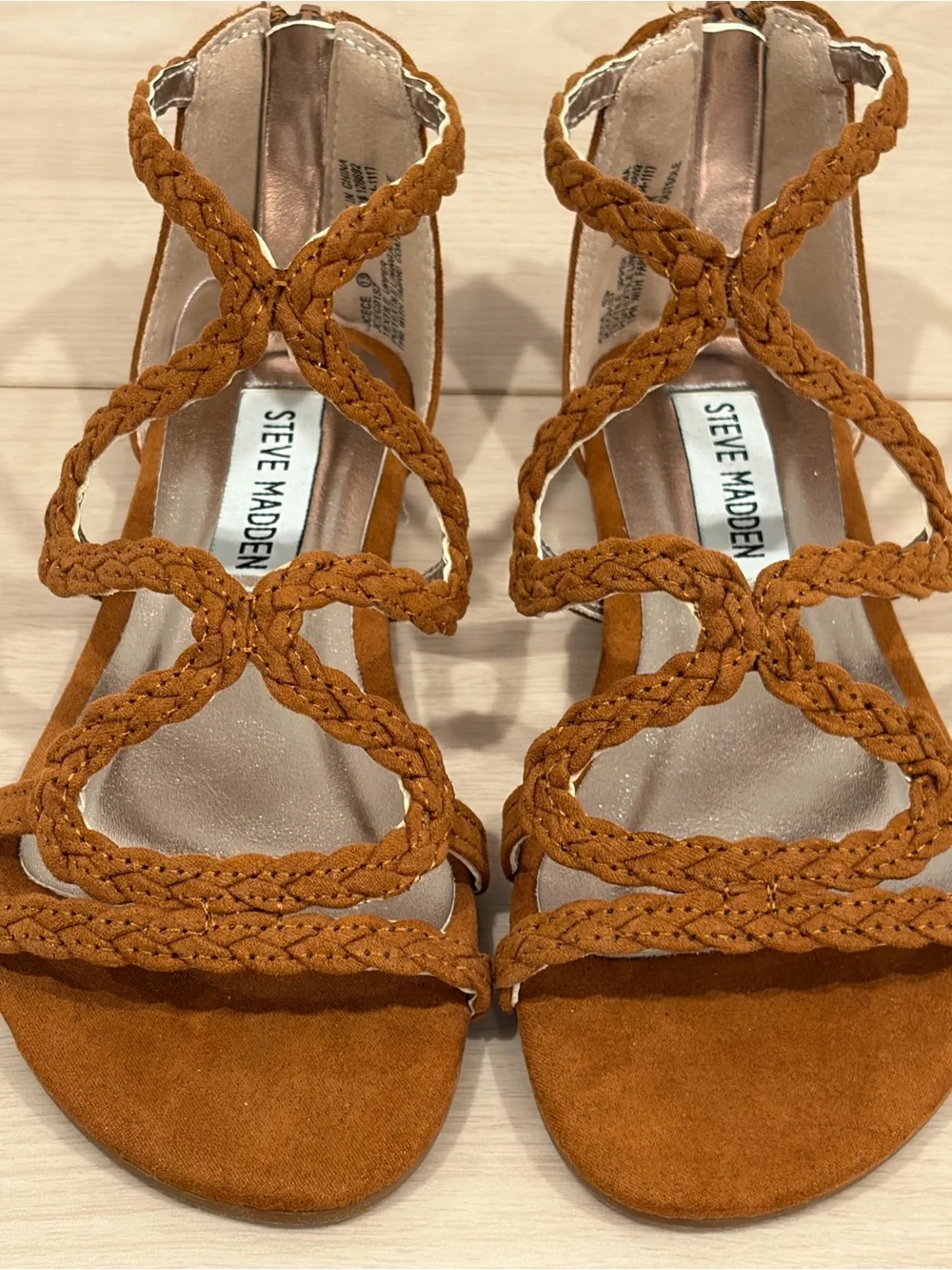 Steve Madden Braided Strappy Sandals — Tan Brown